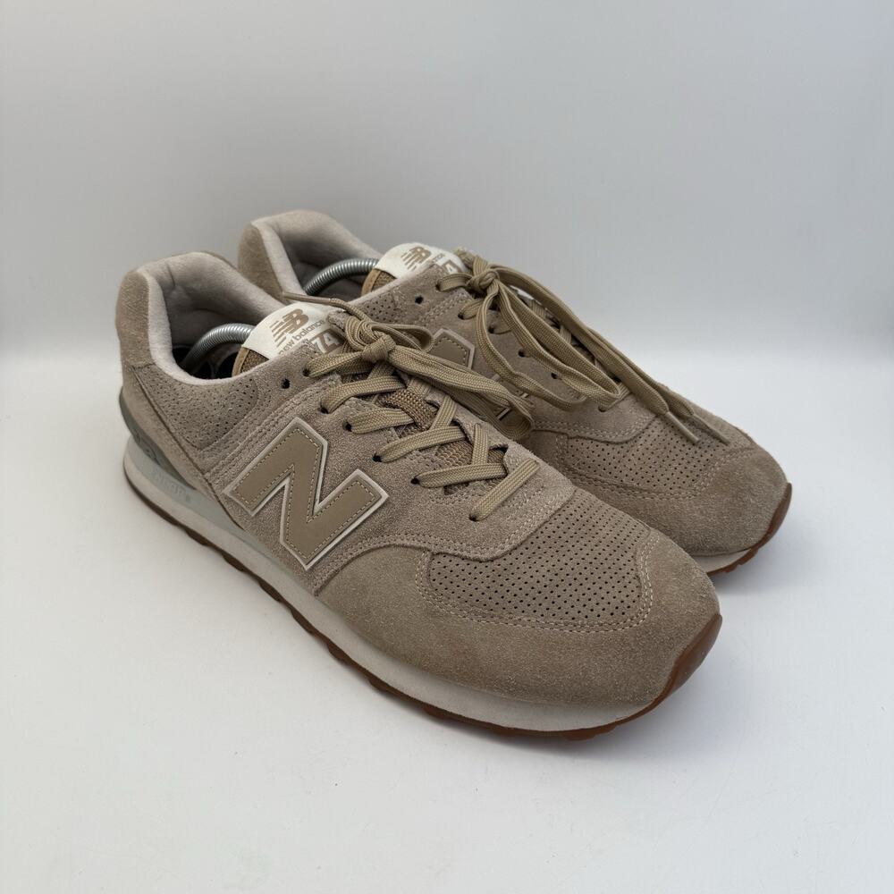 New Balance 574 Core Beige Suede ML574ESF Size 12 Men's Shoes Sneakers